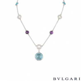 Bvlgari Parentesi White Gold Diamond And Multi-Gem Necklace
